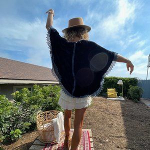 Sapphire Velvet Poncho